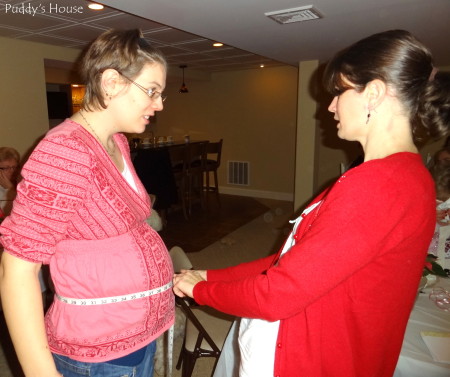 Baby Shower - Measuring her belly