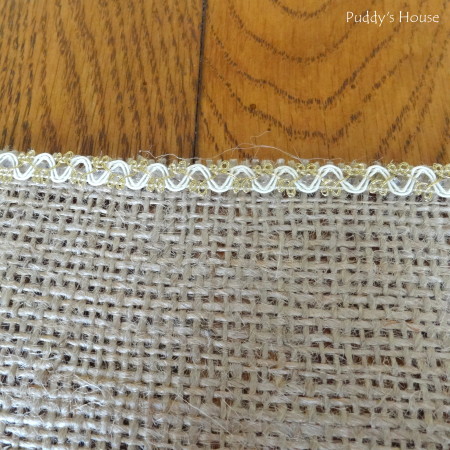 Fall - burlap tablerunner with ribbon attached