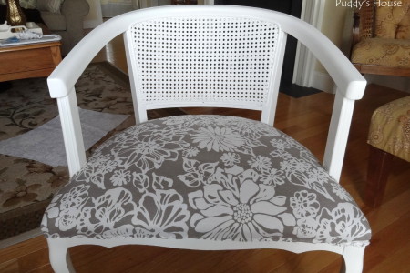 Ugly to Pretty - fabric stapled on chair