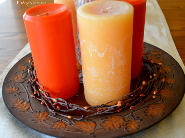 Fall Home Tour - candle centerpiece