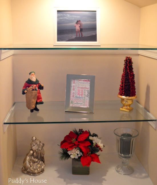 Christmas House - entertainment center shelves right