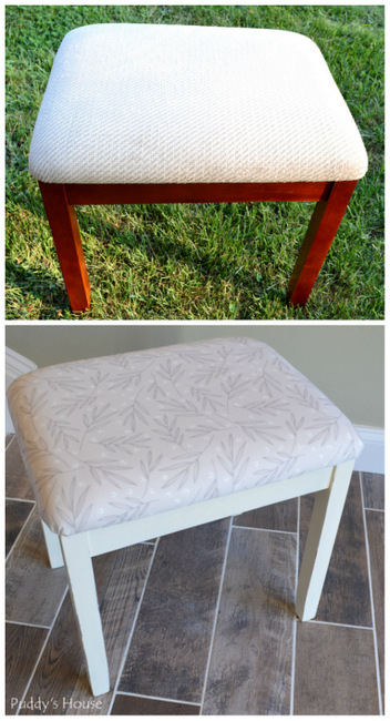 1-fabric stool - before and after